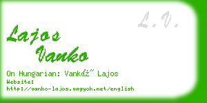 lajos vanko business card